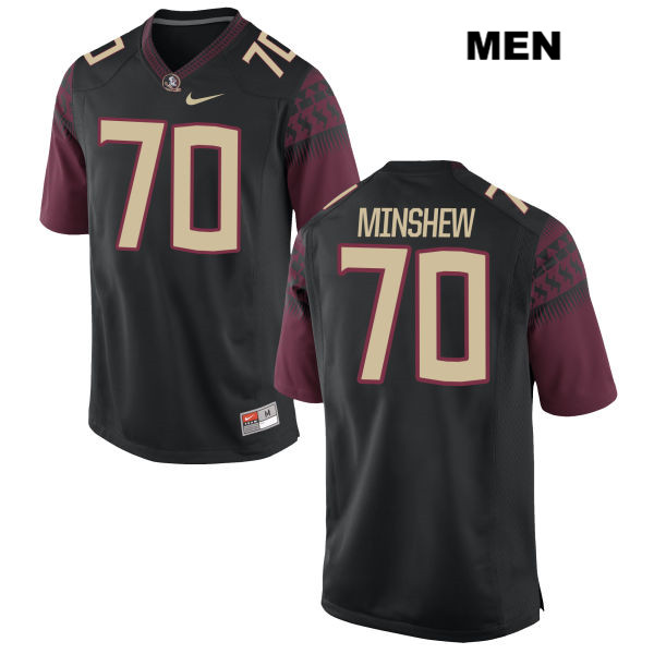 Men's NCAA Nike Florida State Seminoles #70 Cole Minshew College Black Stitched Authentic Football Jersey SCR2769DP